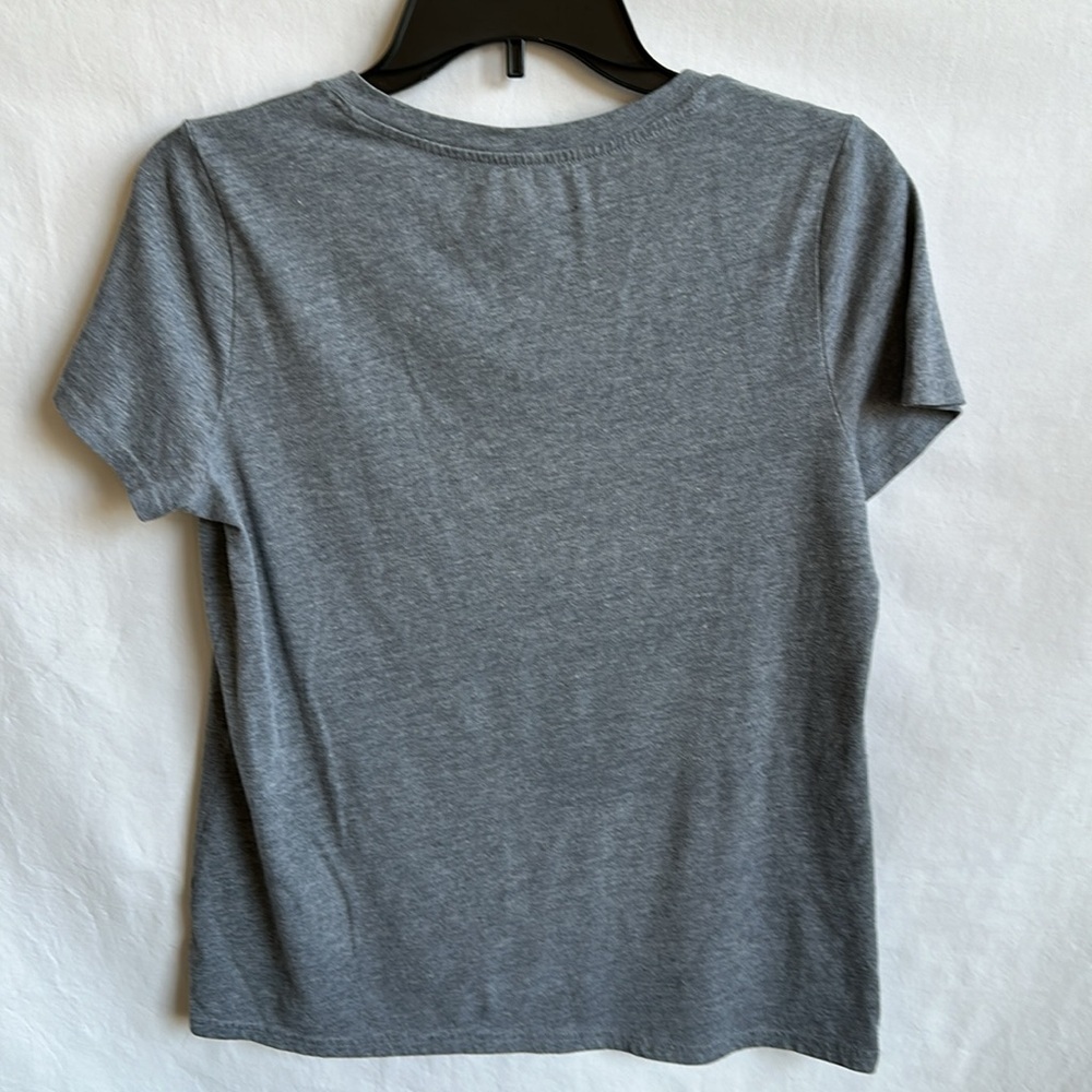 Gray butterfly / black ink motif T-shirt, size S - Picture 5 of 6